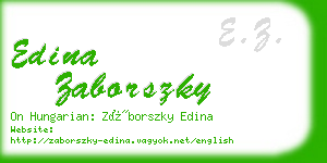 edina zaborszky business card